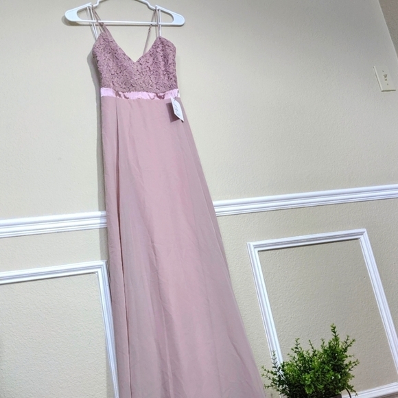 Lulu's Blush Lace Sleeveless Pink Maxi Dress NWT - Picture 2 of 8